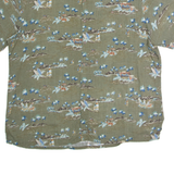 BATIK BAY Mens Hawaiian Shirt Green 90s Floral 2XL