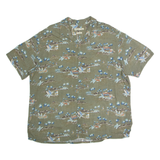 BATIK BAY Mens Hawaiian Shirt Green 90s Floral 2XL