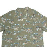 BATIK BAY Mens Hawaiian Shirt Green 90s Floral 2XL