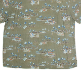 BATIK BAY Mens Hawaiian Shirt Green 90s Floral 2XL