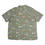 BATIK BAY Mens Hawaiian Shirt Green 90s Floral 2XL