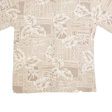 WINDHAM POINTE Mens Hawaiian Shirt Beige 90s Floral M