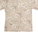 WINDHAM POINTE Mens Hawaiian Shirt Beige 90s Floral M