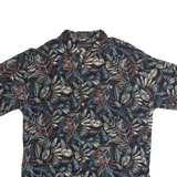 CROFT & BARROW Mens Hawaiian Shirt Black 90s Floral XL