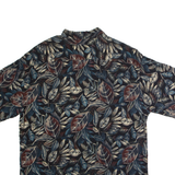 CROFT & BARROW Mens Hawaiian Shirt Black 90s Floral XL