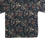 CROFT & BARROW Mens Hawaiian Shirt Black 90s Floral XL