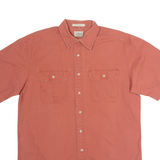 LL BEAN Mens Plain Shirt Red 90s M