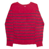 NAUTICA Mens Patterned Jumper Red Striped Tight Knit M