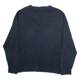 NAUTICA Mens Jumper Blue V-Neck Tight Knit XL