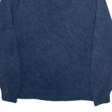 CHAPS Mens Jumper Blue Button Neck Tight Knit L