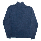 CHAPS Mens Jumper Blue Button Neck Tight Knit L