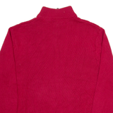 CHAPS Mens Jumper Red 1/4 Zip Cable Knit L