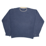 TOMMY HILFIGER Mens Jumper Blue Cable Knit 2XL