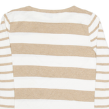 TOMMY HILFIGER Womens Patterned Jumper Brown Striped Tight Knit L