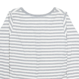 TOMMY HILFIGER Womens Patterned Jumper Grey Striped Button Neck Tight Knit L