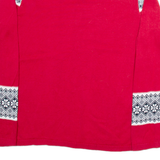 TOMMY HILFIGER Mens Jumper Red V-Neck Tight Knit L