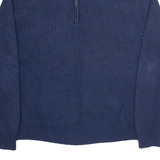 CALVIN KLEIN Mens Jumper Blue 1/4 Zip Tight Knit 2XL