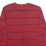 TOMMY HILFIGER Mens Patterned Jumper Red Striped Tight Knit M