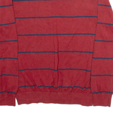TOMMY HILFIGER Mens Patterned Jumper Red Striped Tight Knit M