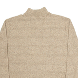 CHAPS Mens Jumper Brown Button Neck Tight Knit XL