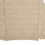 CHAPS Mens Jumper Brown Button Neck Tight Knit XL