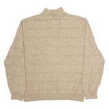 CHAPS Mens Jumper Brown Button Neck Tight Knit XL