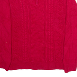 CHAPS Mens Jumper Red 1/4 Zip Cable Knit L