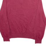 TOMMY HILFIGER Mens Jumper Maroon 1/4 Zip Tight Knit L