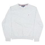 TOMMY HILFIGER Womens Jumper Grey Tight Knit S