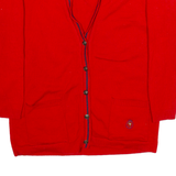 TOMMY HILFIGER Womens Cardigan Red Button Neck Tight Knit Wool S