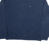 TOMMY HILFIGER Mens Jumper Blue V-Neck Tight Knit L