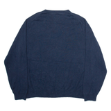 TOMMY HILFIGER Mens Jumper Blue V-Neck Tight Knit L