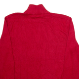 POLO RALPH LAUREN Mens Jumper Red 1/4 Zip Tight Knit L