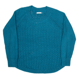 CALVIN KLEIN Womens Jumper Blue Chunky Knit L