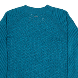 CALVIN KLEIN Womens Jumper Blue Chunky Knit L