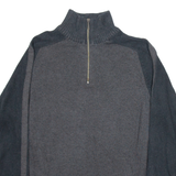 CALVIN KLEIN JEANS Mens Jumper Grey 1/4 Zip Tight Knit M