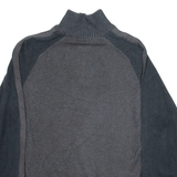 CALVIN KLEIN JEANS Mens Jumper Grey 1/4 Zip Tight Knit M