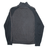 CALVIN KLEIN JEANS Mens Jumper Grey 1/4 Zip Tight Knit M