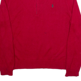 POLO RALPH LAUREN Mens Jumper Red 1/4 Zip Tight Knit L