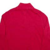 POLO RALPH LAUREN Mens Jumper Red 1/4 Zip Tight Knit L