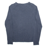 TOMMY HILFIGER Mens Jumper Blue V-Neck Tight Knit M