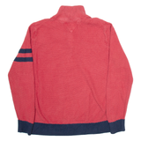 TOMMY HILFIGER Mens Jumper Red 1/4 Zip Tight Knit L