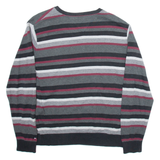 TOMMY HILFIGER Mens Patterned Jumper Grey Camouflage V-Neck Tight Knit M