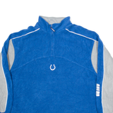 NFL Colts Mens Fleece Blue 1/4 Zip Tight Knit XL
