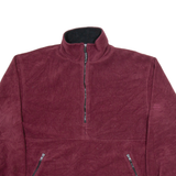 CHARLES RIVER Mens Fleece Maroon 1/2 Zip Tight Knit M