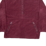 CHARLES RIVER Mens Fleece Maroon 1/2 Zip Tight Knit M
