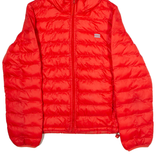 LEVI'S Womens Puffer Jacket Red Hooded S
