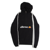 ELLESSE Womens Pullover Jacket Black Nylon Hooded UK 10