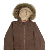 PUMA Mens Parka Jacket Brown Canvas Hooded M