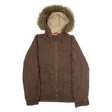 PUMA Mens Parka Jacket Brown Canvas Hooded M